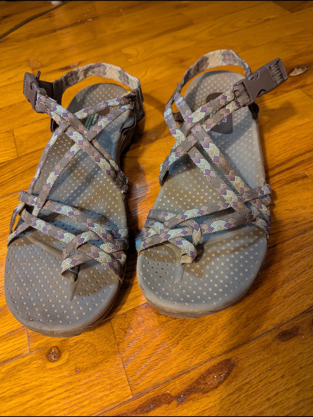Skechers Women's Strappy Multicolor Outdoor Sandals - Gray, Purple, Teal